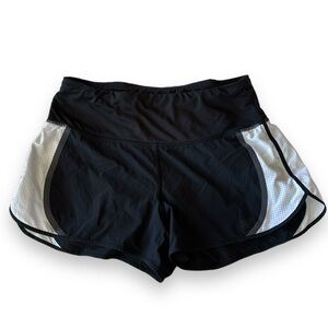 Athleta Running Workout Shorts Black Liner S mesh white